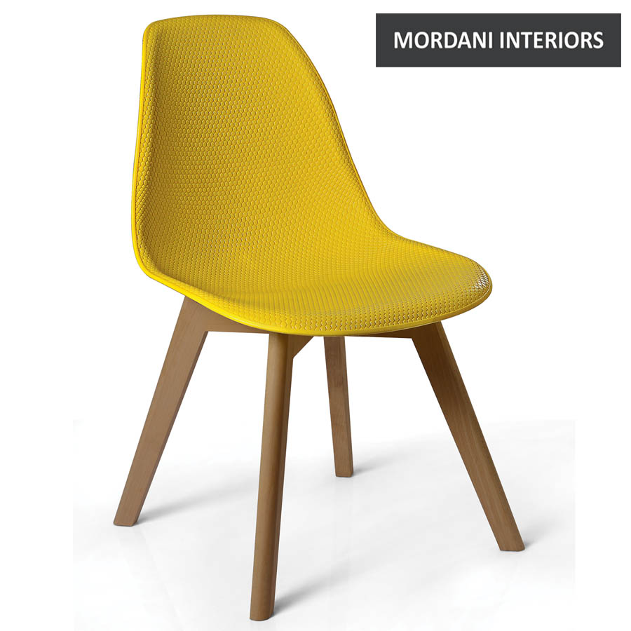 Esme Yellow Cafe Chair With Brown Legs 